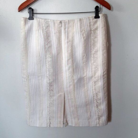 Tibi Quilted Off White Cotton Blend Fully Lined Skirt Womens Size 6 Chic - Picture 10 of 12